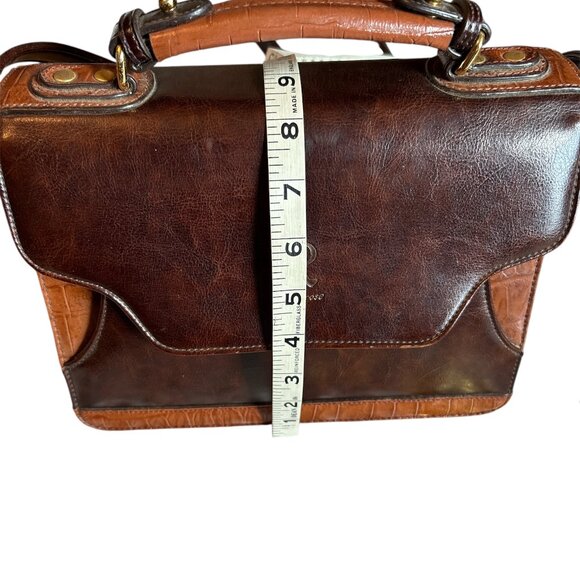 Vintage 1980’s Belle Rose Leather Handbag Very Good Condition Brown/Tan Spacious - Picture 15 of 15